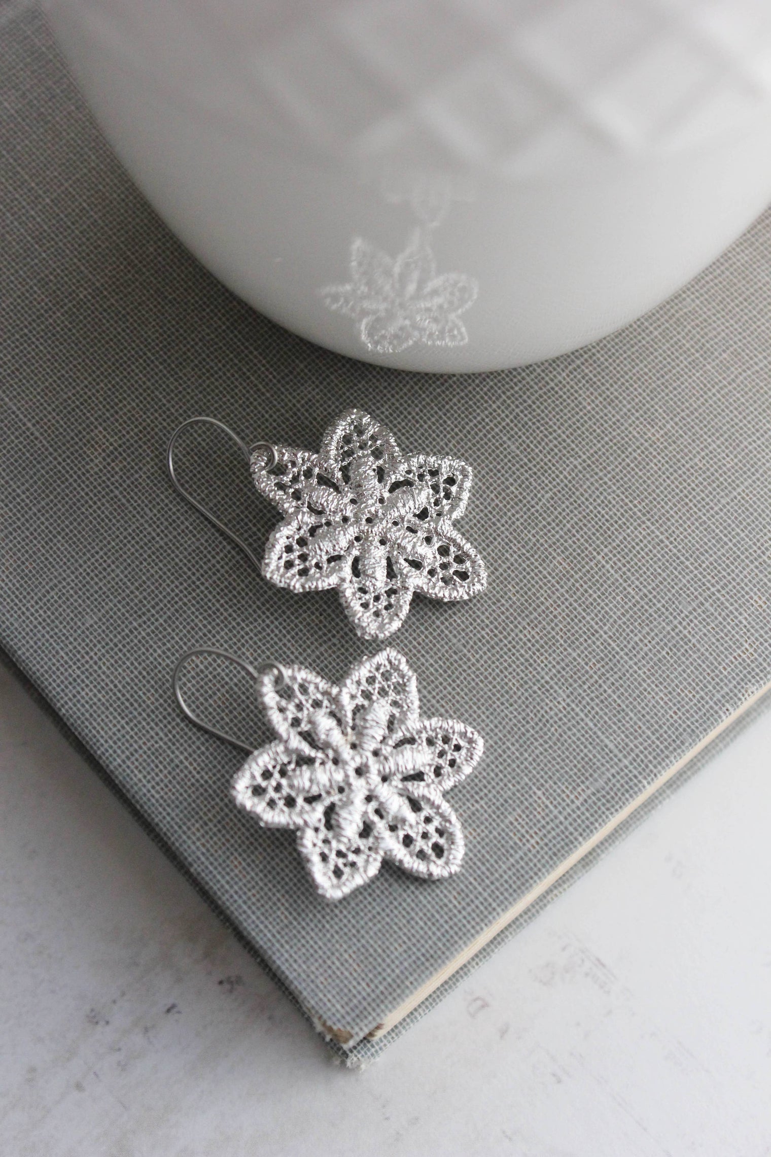 A Pocket of Posies - Rustic Lace Flower Filigree Earrings