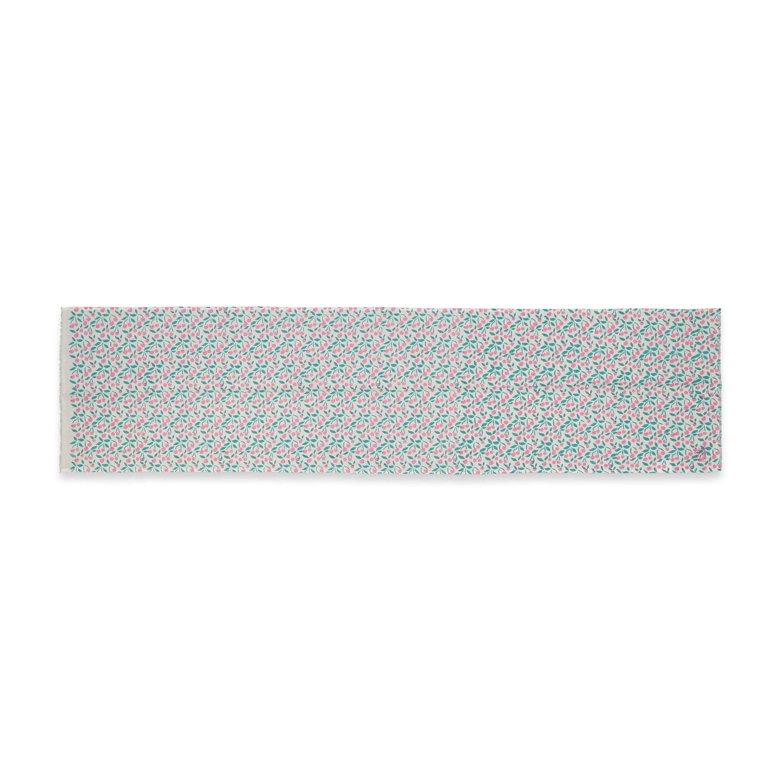 Donna Cotton Scarf in Pink Aqua Cherries