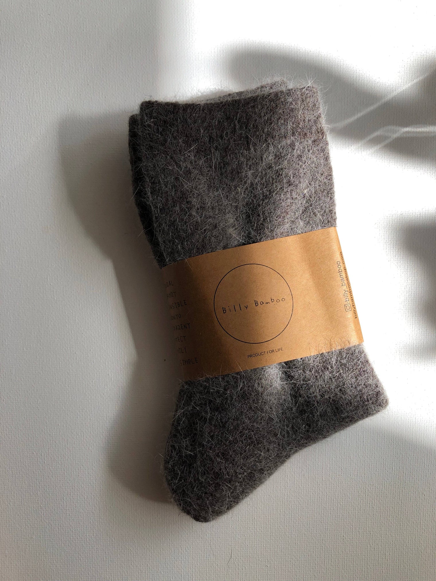 Billy Bamboo - FLUFFY ANGORA SOCKS - NEUTRAL