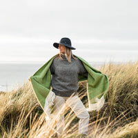 Atlantic Blankets - Kelp Green Herringbone Wool Blanket