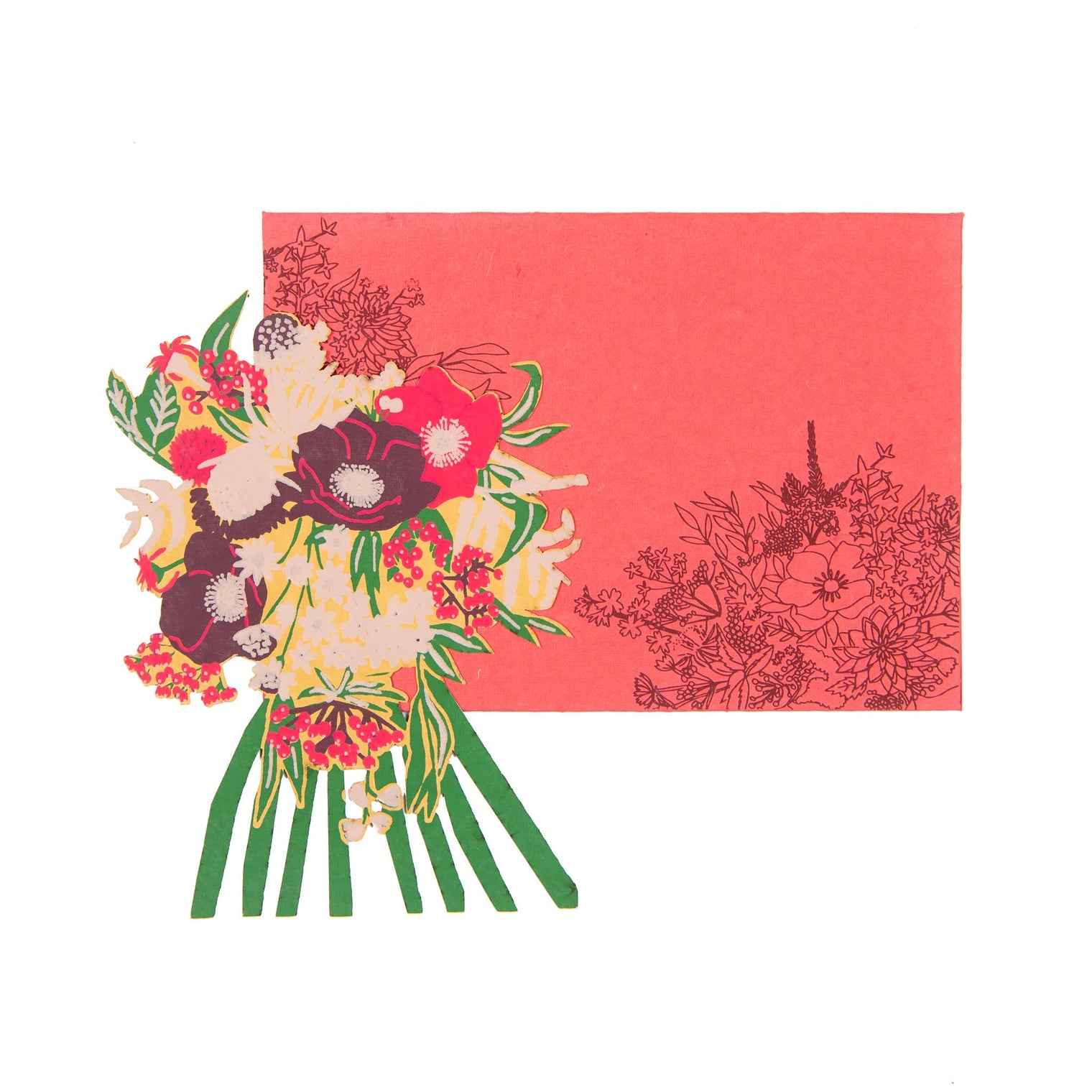 East End Press - Peony Green Greeting Card