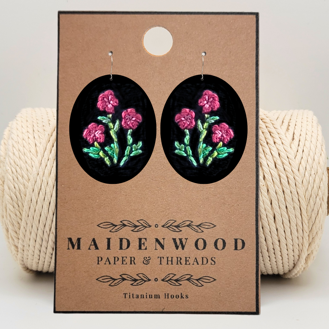 Red Flower Earrings