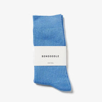 Bondoodle - Everyday Cotton Crew Socks in Poolside Blue