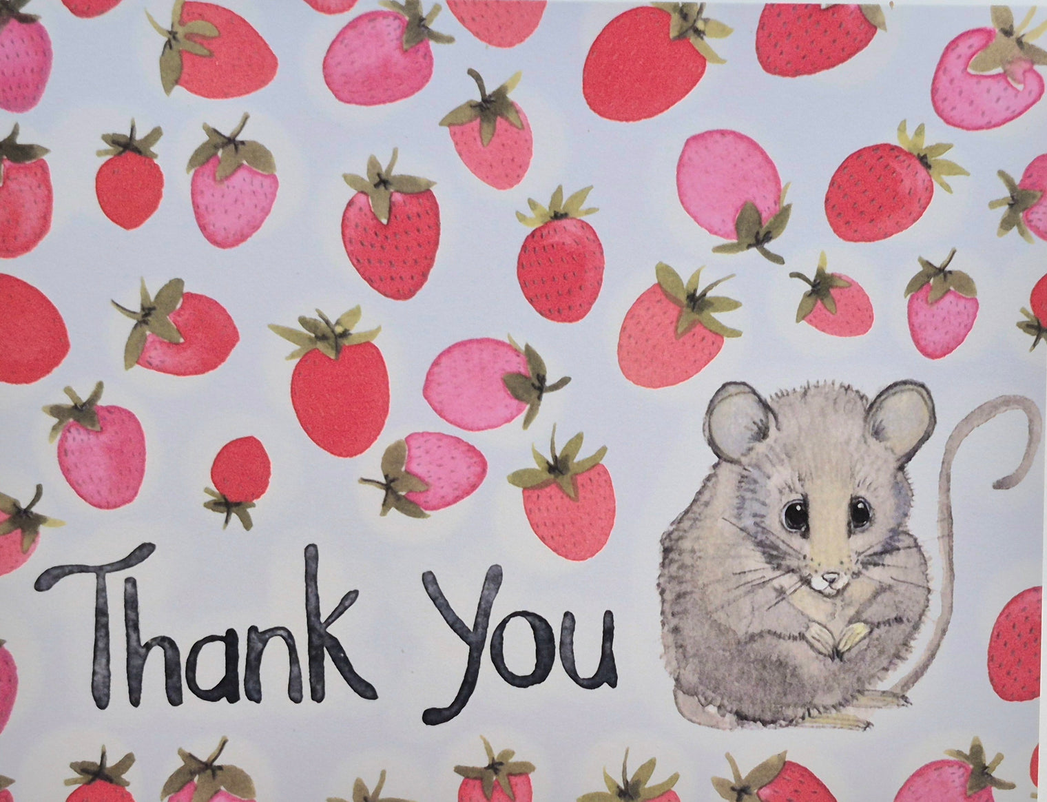 Sarah Duggan - Mouse with Berries Thank You Card