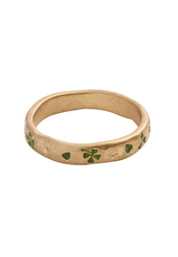 Four Leaf Clover & Pearl (Acorn Leaf) Ring