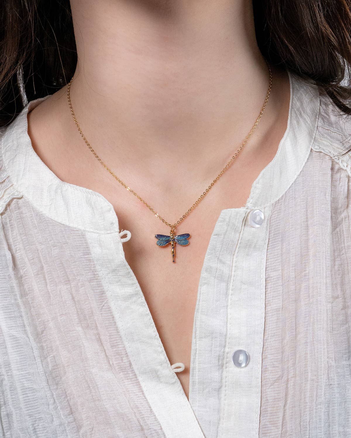 Fable England - FABLE Dragonfly Pendant Necklace
