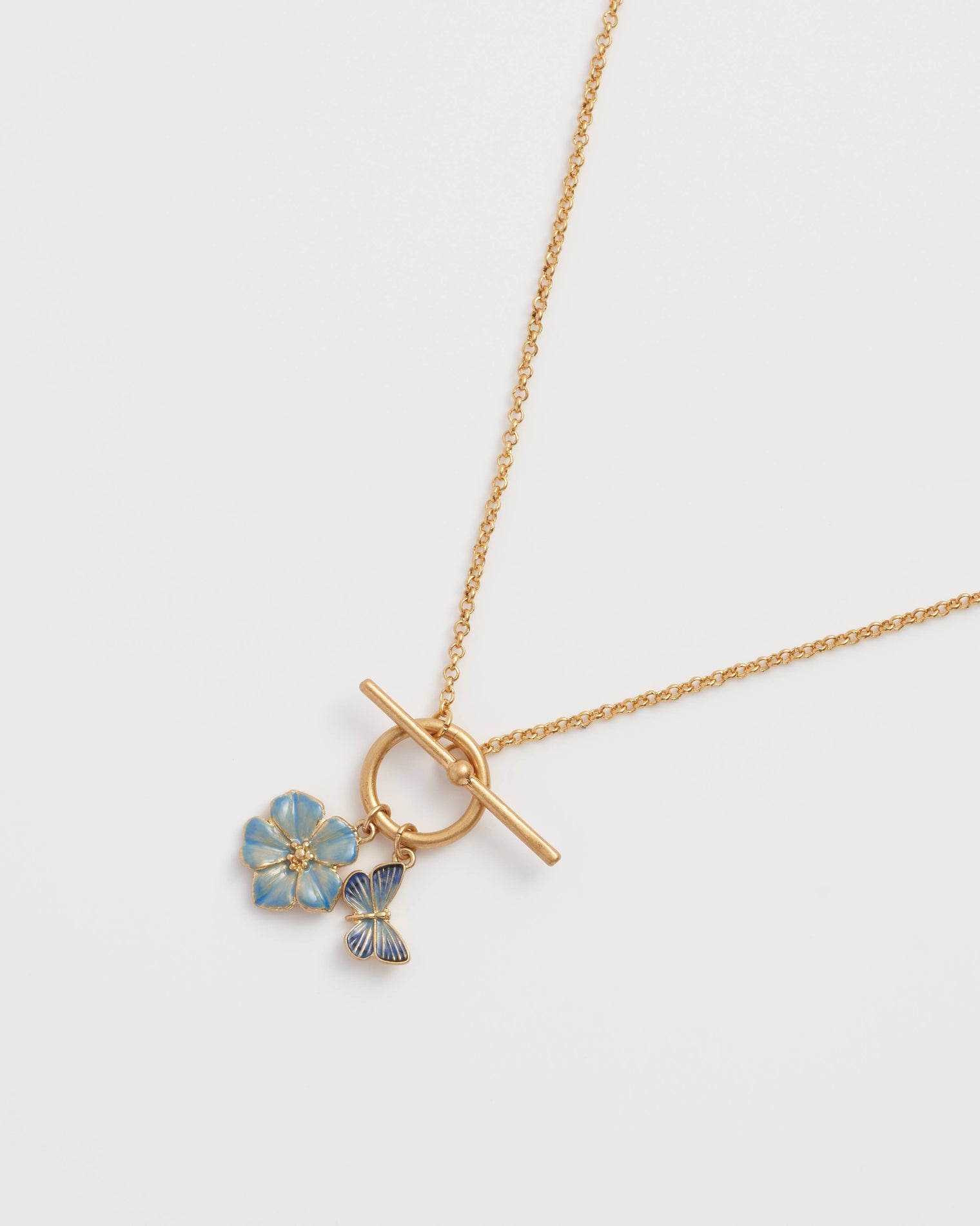 Fable England - Forget Me Not Charm Toggle Necklace