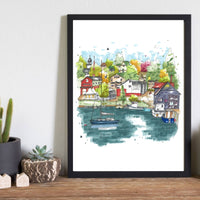 Downtown Sketcher - Baddeck Waterfront Print