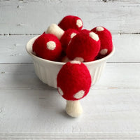 Sewing Seeds Play - One Red Felt Mushroom / Toadstool