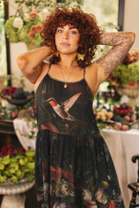 Market of Stars (Worldwide) - Flight of Fancy Bohéme Long Maxi Slip Dress w/Hummingbirds