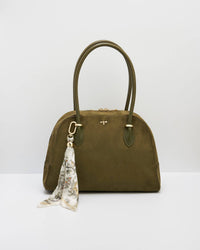 Fable England UK - Amelia Shoulder Bag in Khaki Suedette