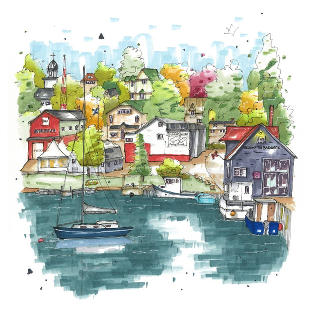 Downtown Sketcher - Baddeck Waterfront Print