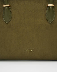 Fable England UK - Amelia Shoulder Bag in Khaki Suedette