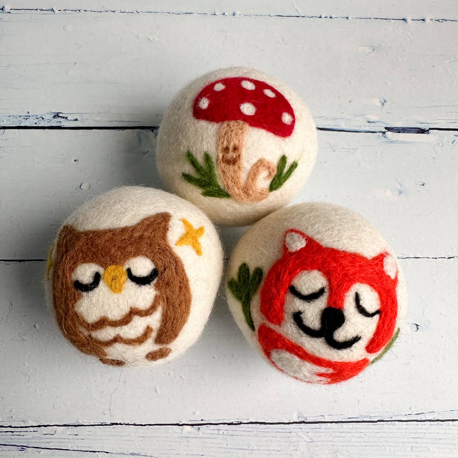 Woodland Creatures Felt Dryer Balls