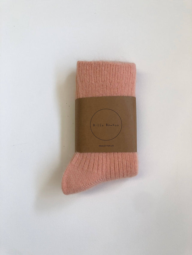 Billy Bamboo - ANGORA WOOL SOCKS - snow pastel