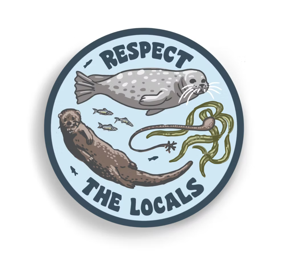 Hissing Mink - Sticker - Respect the locals (Ocean)