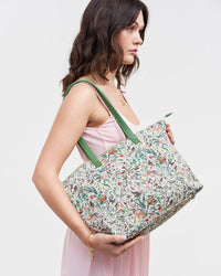 Fable England - Garden Floral Cream Grab Tote