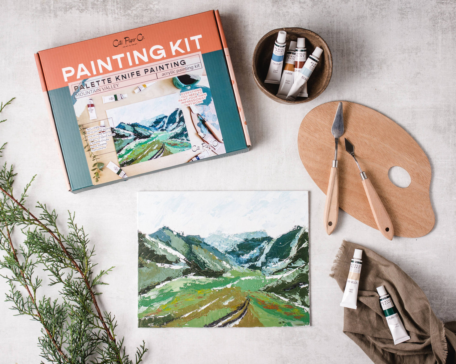 Cate Paper Co. - Mountain Valley Palette Knife Painting Kit
