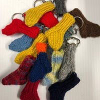 Mini Knit Sock Keychains