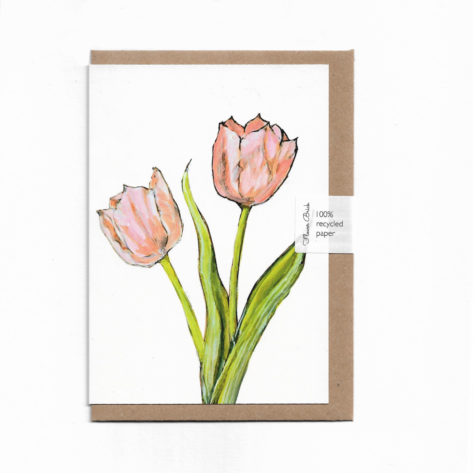 Flower Brick - A6 100% Recycled "Apricot Tulips" Greeting Card