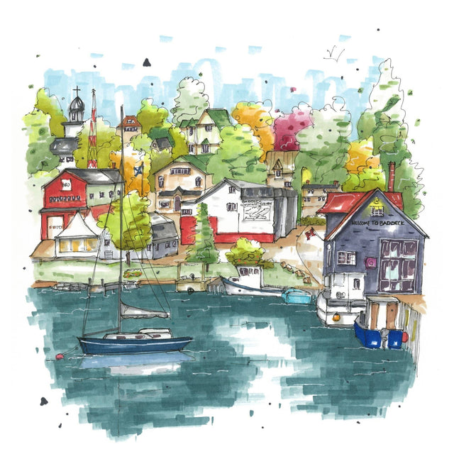 Downtown Sketcher - Baddeck Waterfront Card