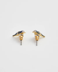 Fable England UK - Enamel Blue Tit Stud Earrings