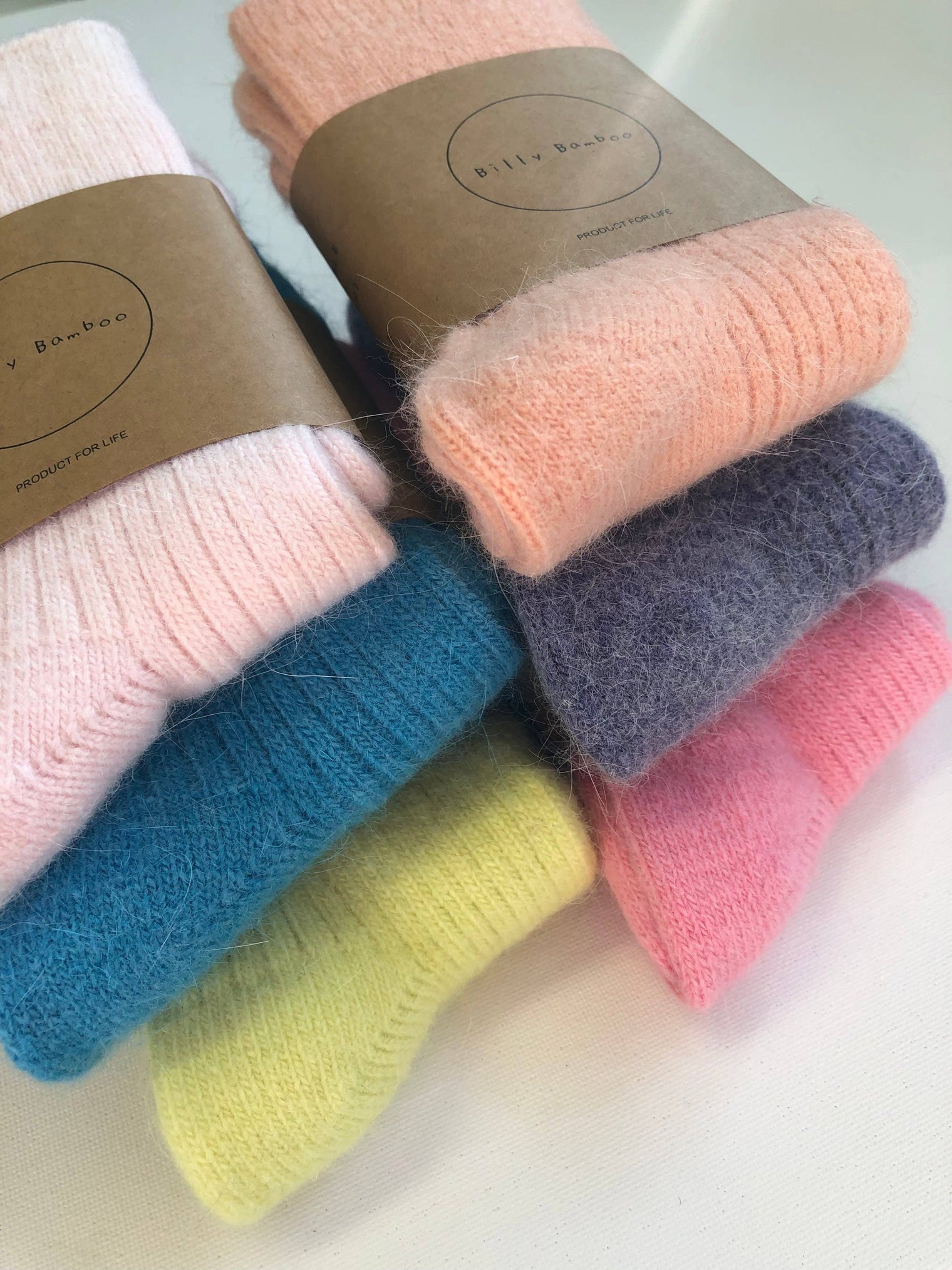 Billy Bamboo - Angora Wool Socks - Pastels