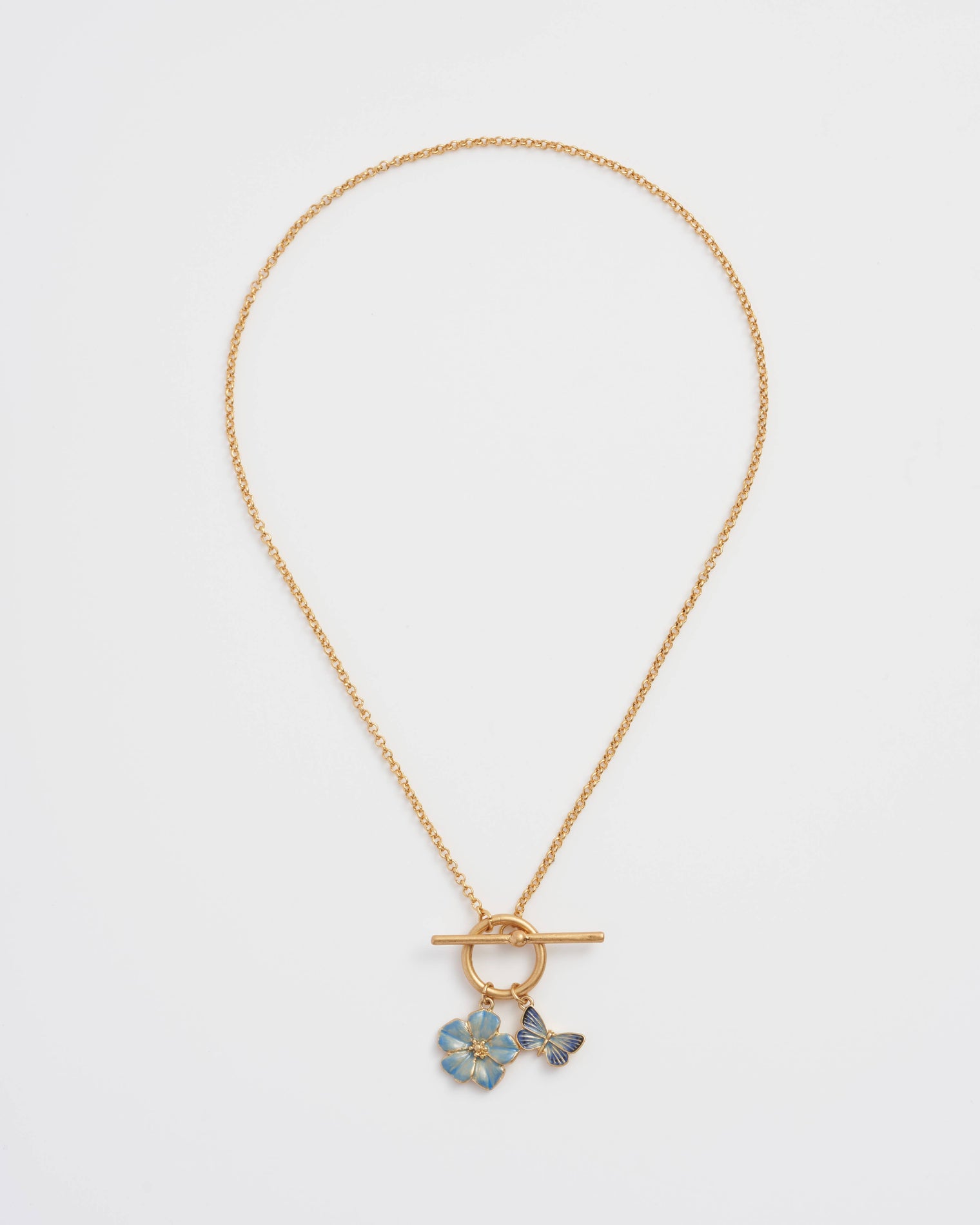 Fable England - Forget Me Not Charm Toggle Necklace