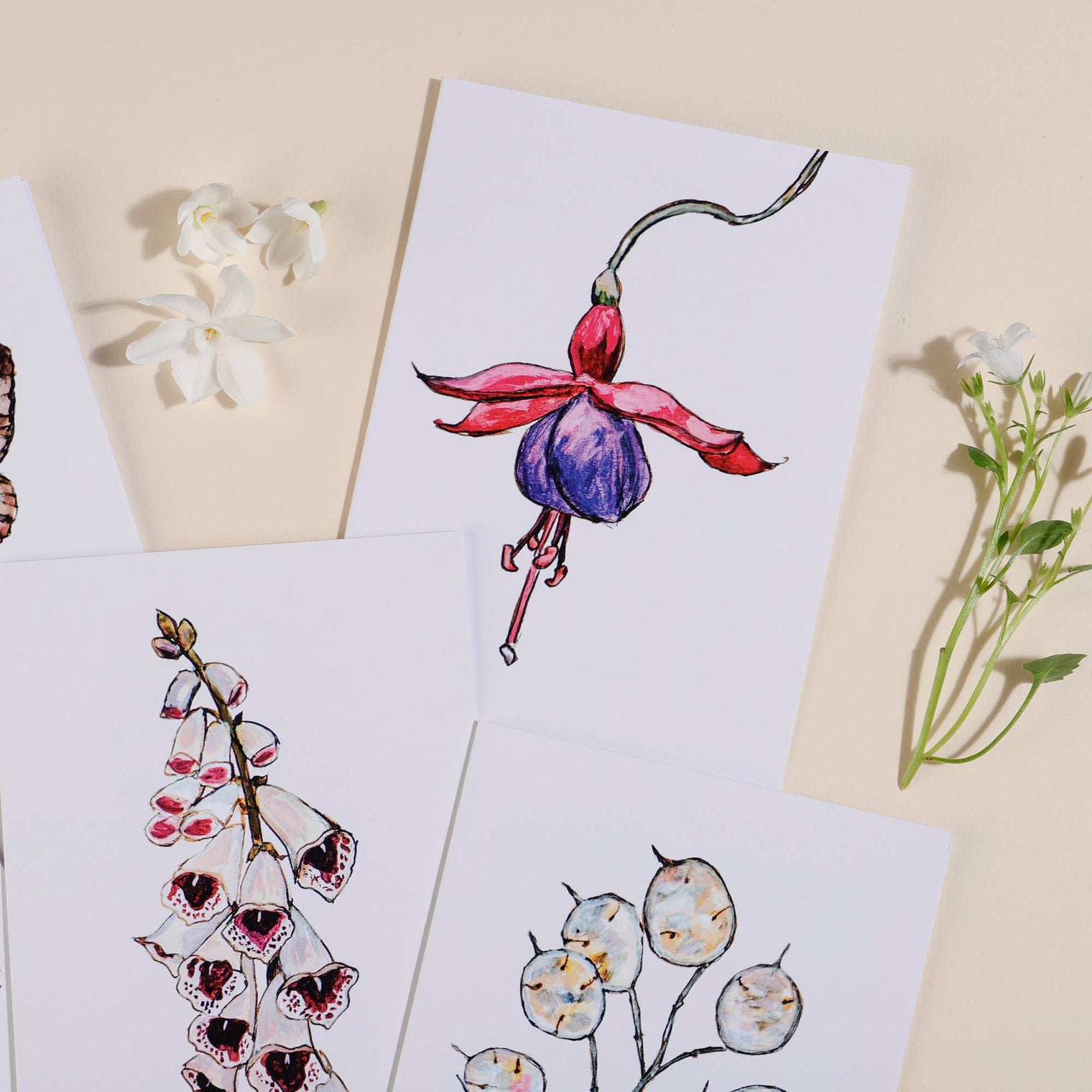 Flower Brick - A6 100% Recycled "Fuchsia" Greeting Card