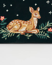 Fable England - Fawn Embroidered Green Small Purse