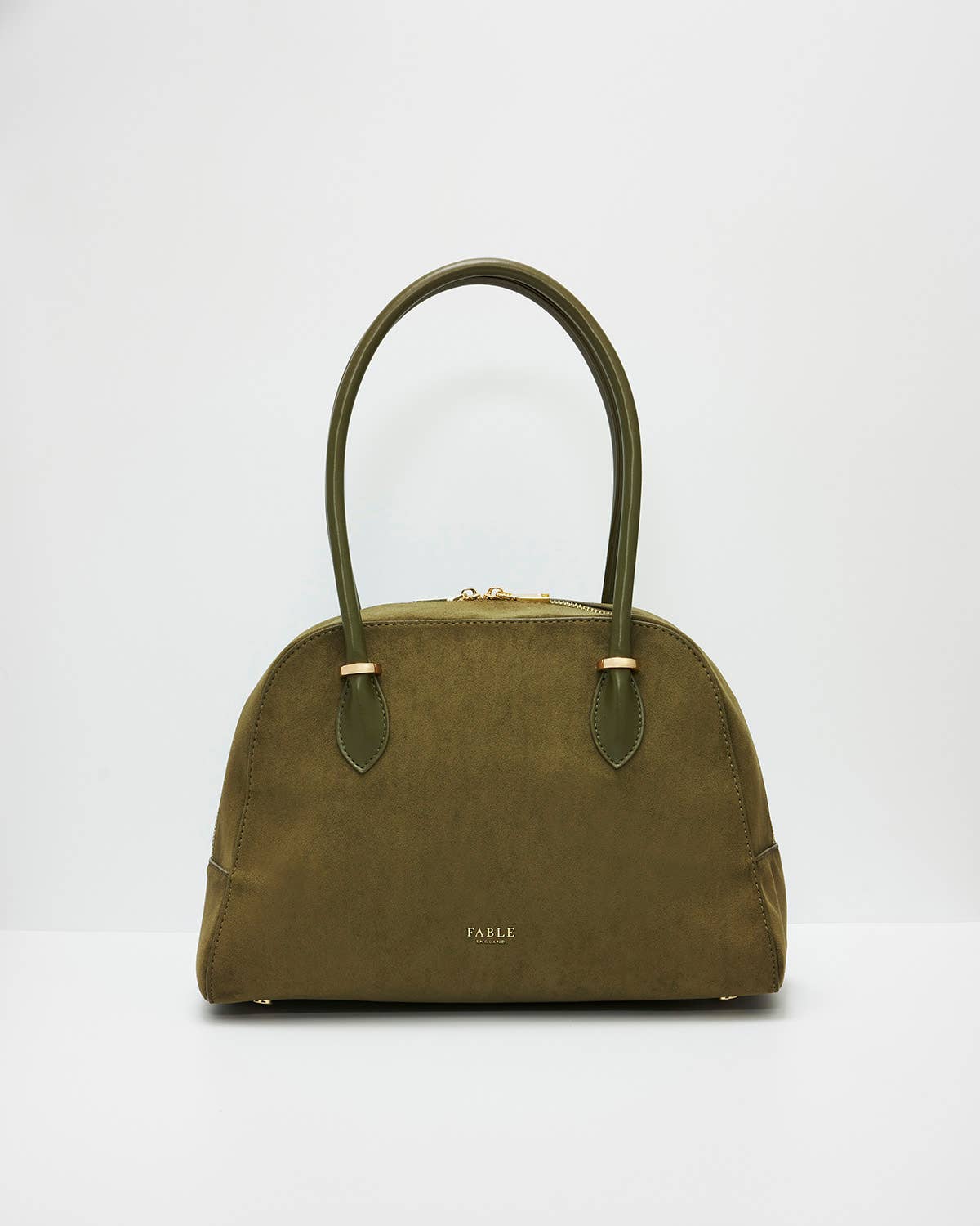 Fable England UK - Amelia Shoulder Bag in Khaki Suedette