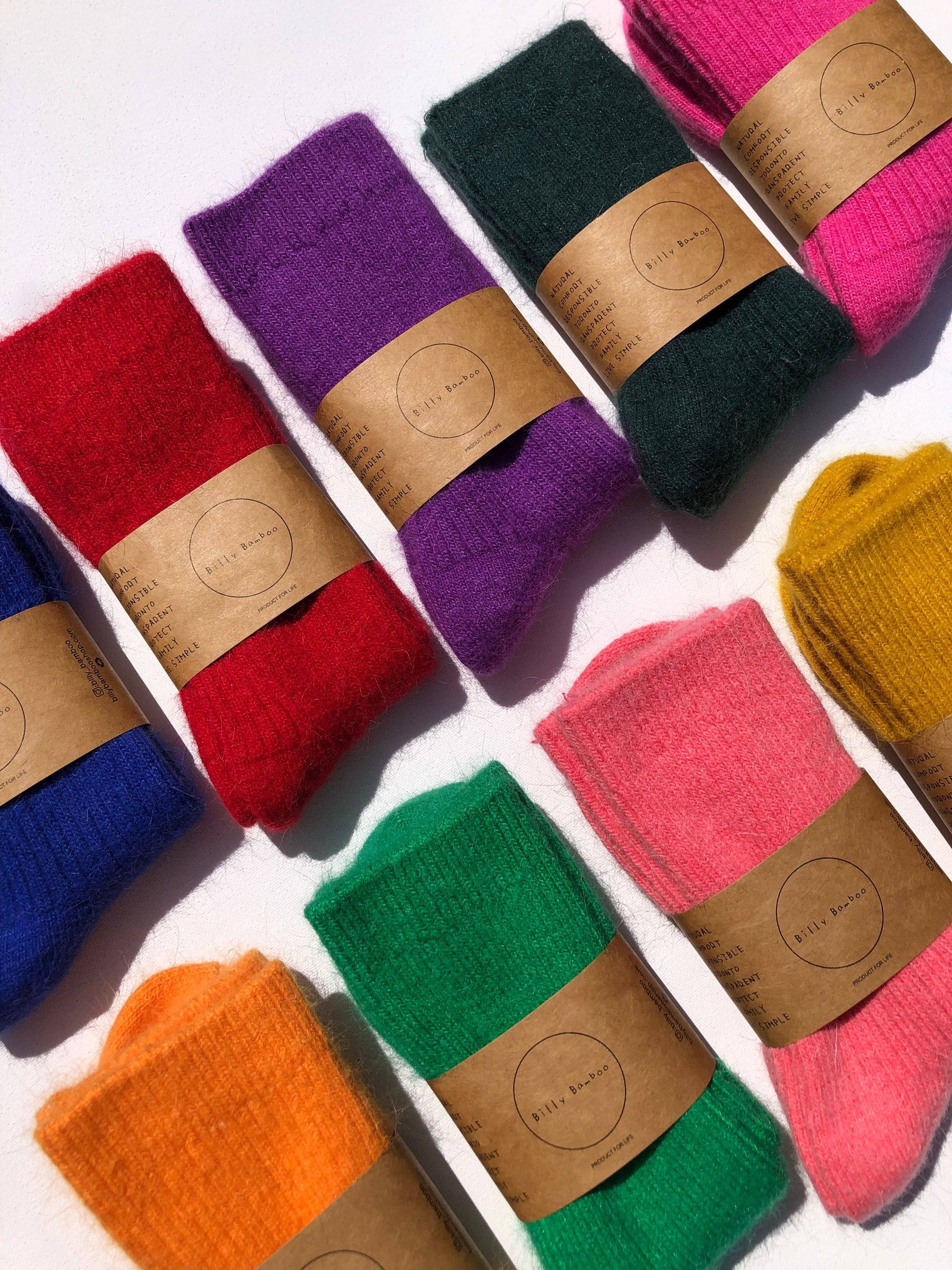 Billy Bamboo - Angora Wool Socks - Colourful Jewel Tones