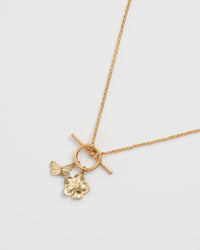 Fable England - Forget Me Not Charm Toggle Necklace