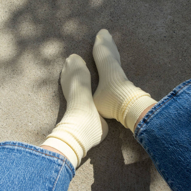 Bondoodle - Everyday Cotton Crew Socks in Sorbet Yellow