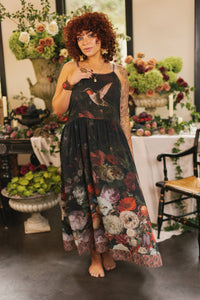 Market of Stars (Worldwide) - Flight of Fancy Bohéme Long Maxi Slip Dress w/Hummingbirds