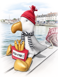 Genius Premium Craft - DIY Seagull Doorstop with Fish Fries