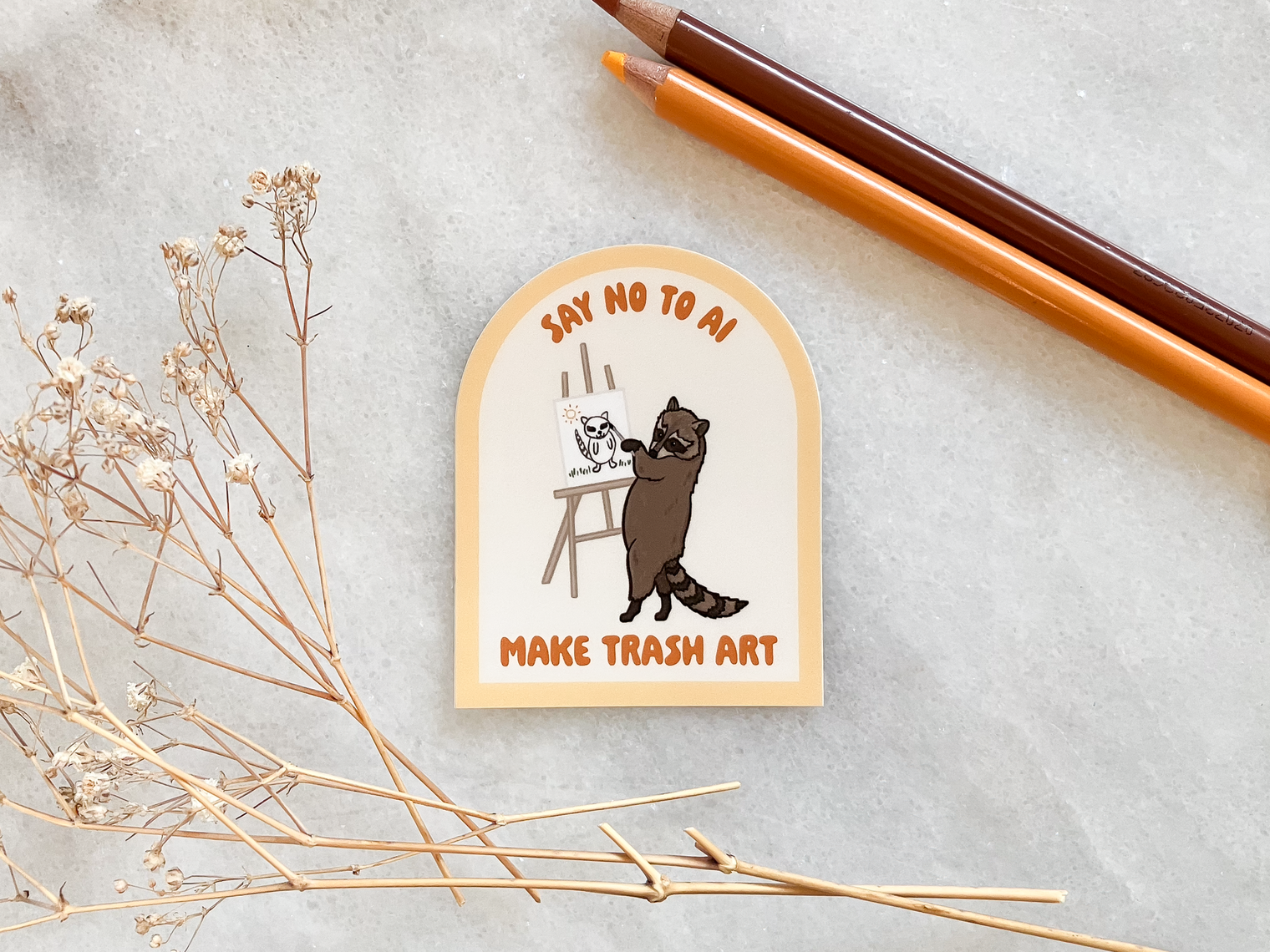 Le Petit Lapin Art Studio - Art Raccoon Sticker