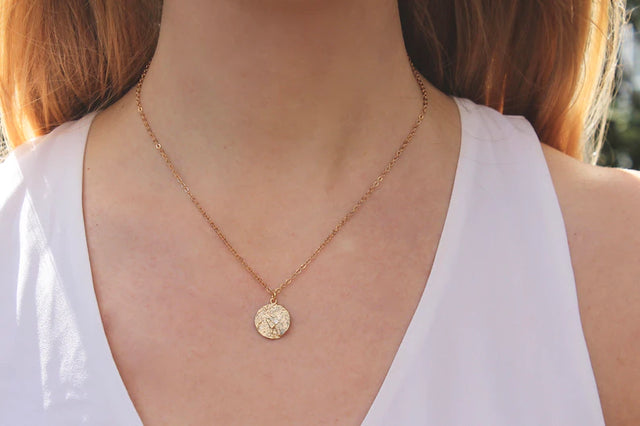 Crinkle Disc Necklace