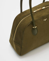 Fable England UK - Amelia Shoulder Bag in Khaki Suedette