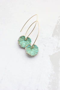 A Pocket of Posies - Lily Pad Earrings - Verdigris Patina