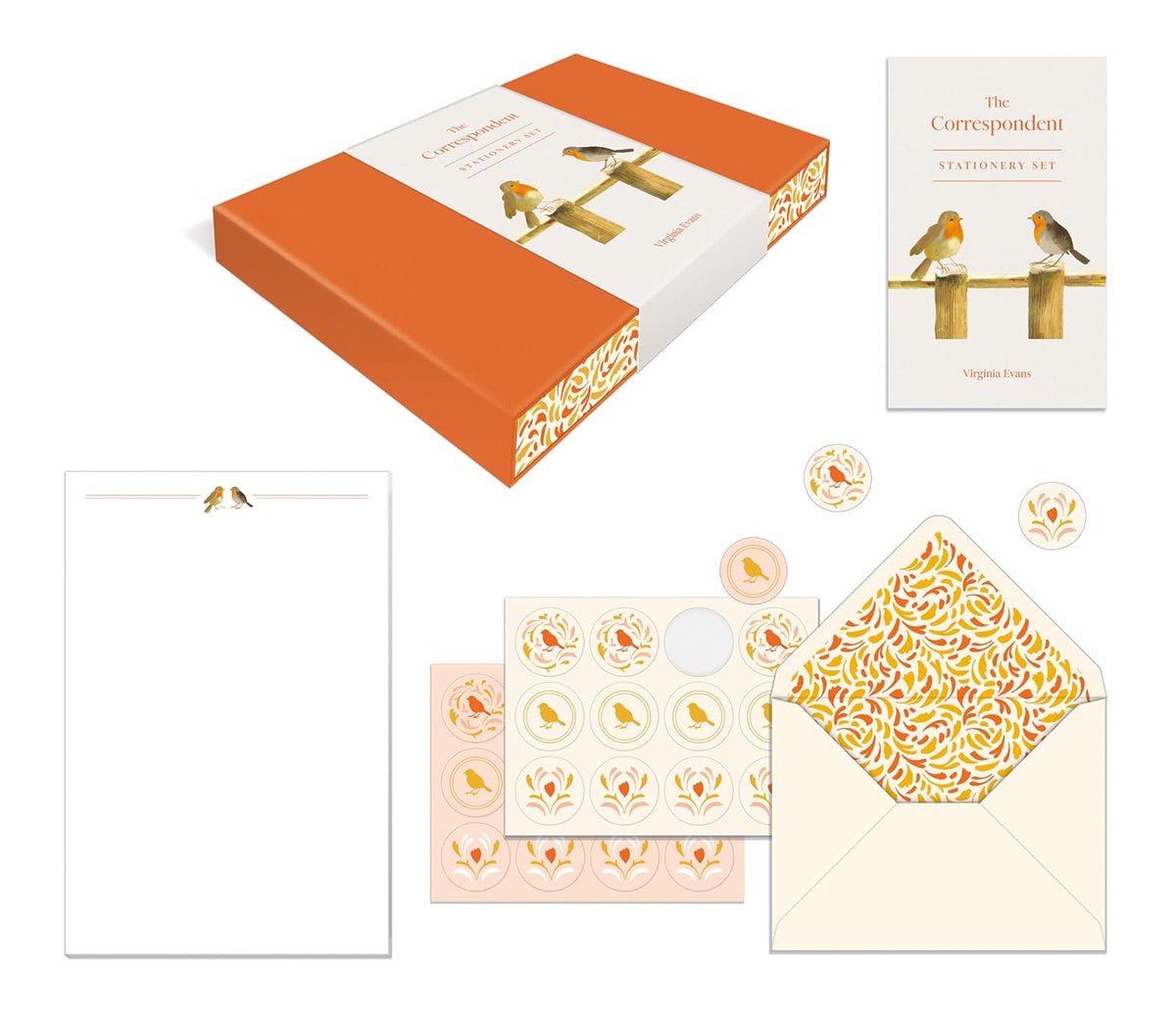 The Correspondent Stationery Set: 20 Sheets of Writing Paper, 20 Matching Envelopes, and 24 Envelope Sticker Seals