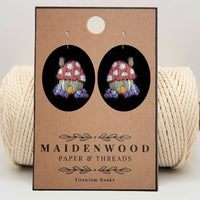 Whimsical Mushroom House Earrings