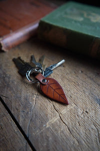 Leather Leaf Keychain