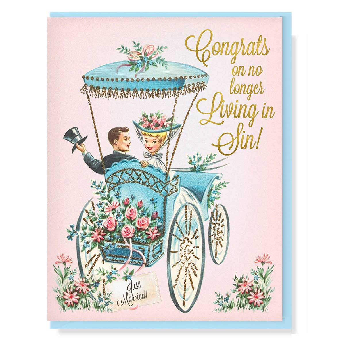 Smitten Kitten - Congrats On No Longer Living In Sin Just Married Card
