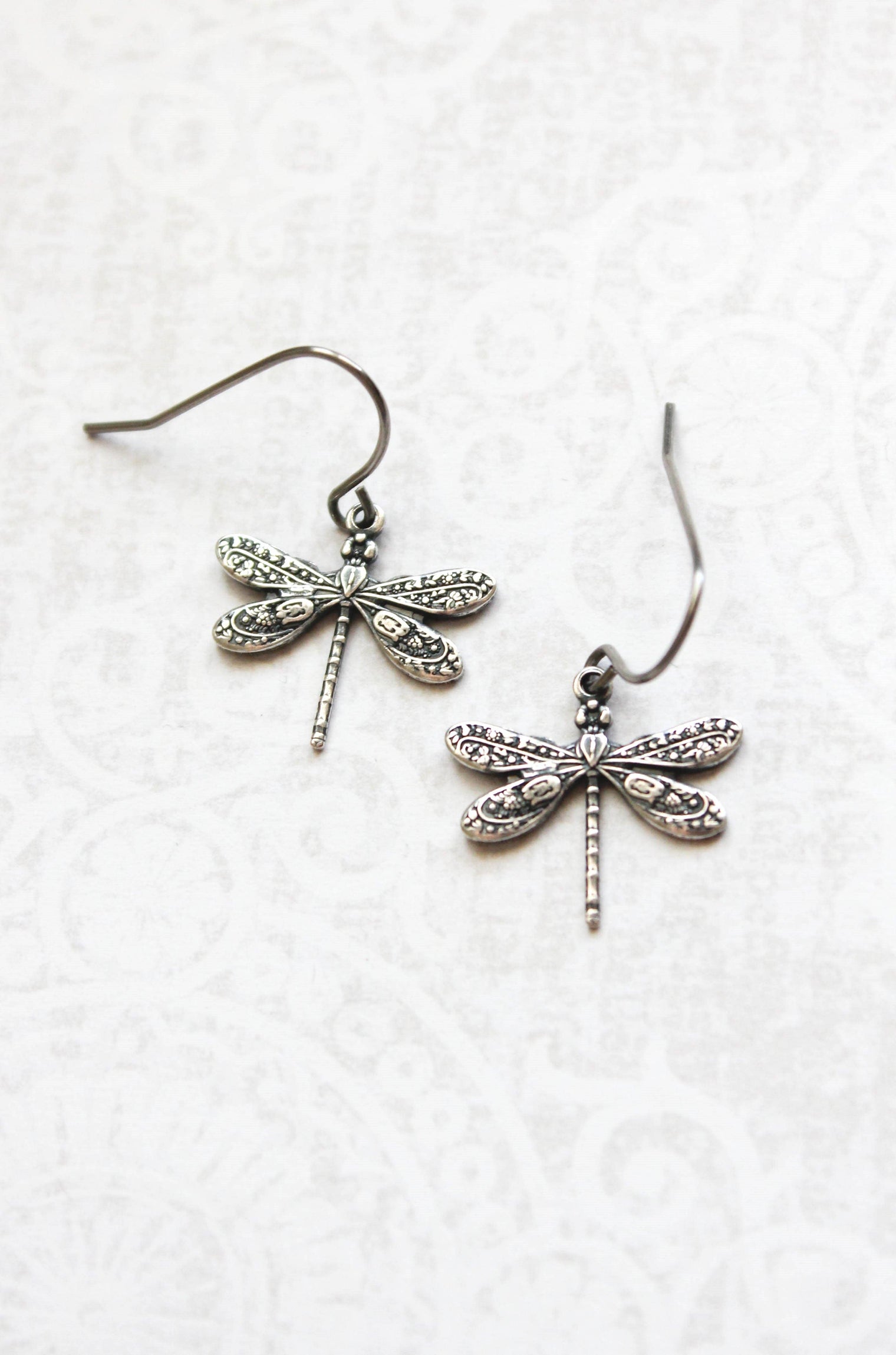 A Pocket of Posies - Tiny Silver Dragonfly Earrings