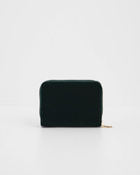 Fable England UK - Hedgehog Embroidered Small Purse in Forest Green Velvet