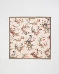 Fable England UK - Toile de Jouy Olive Green Square Scarf