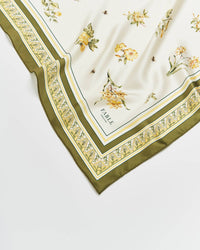 Fable England - Nouveau Floral Yellow Square Scarf