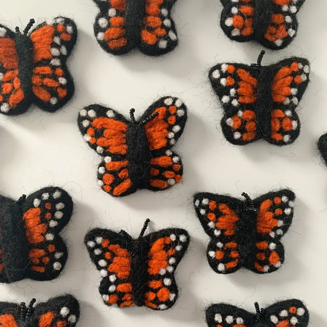 Sewing Seeds Play - One Felted Monarch Butterfly