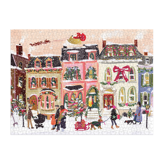 Snowfall on Main Street 1000 Piece Puzzle